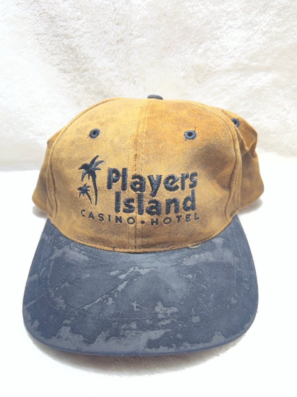 Players Island Casino Nissin Baseball Cap Tan/Black